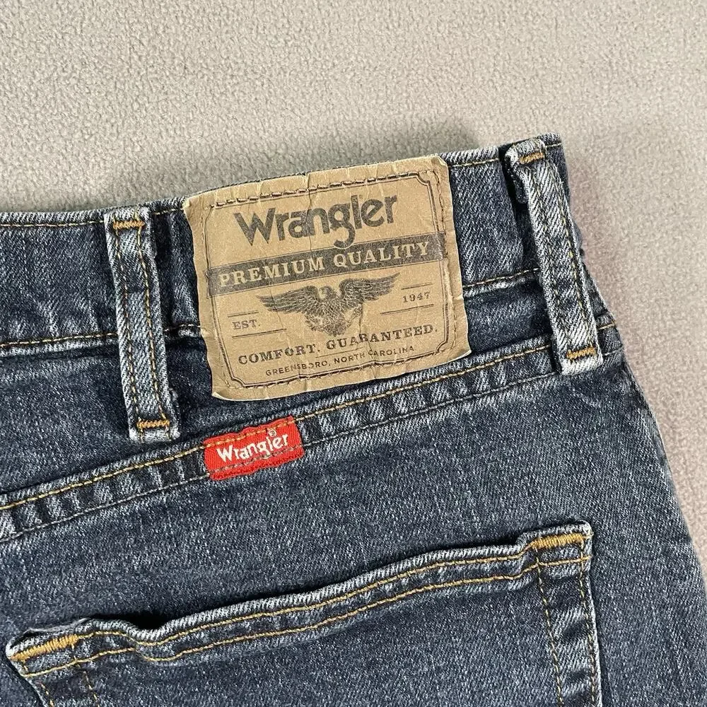 Wrangler Five Star Relaxed Fit Jeans Mens 36x30 Blue Straight 97FXWXD